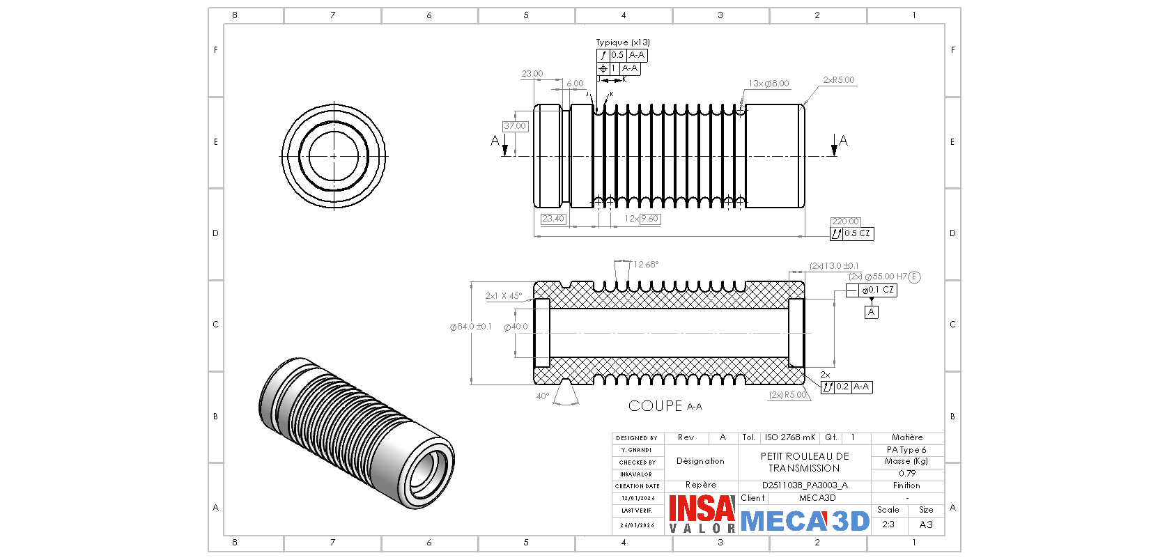 Mise en plan pour fabrication